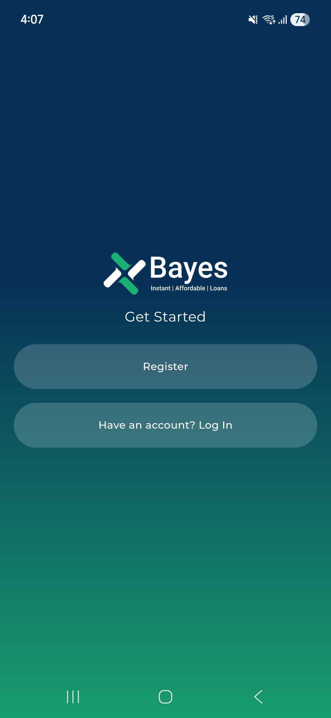 Create Your Account screen